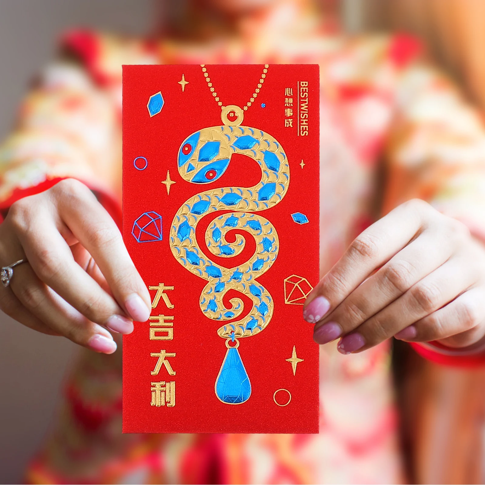 

30pcs Red Envelopes Chinese New Year Snake Hot Stamping Money Pockets Secure Closure Wedding Birthday Gifting Lightweight