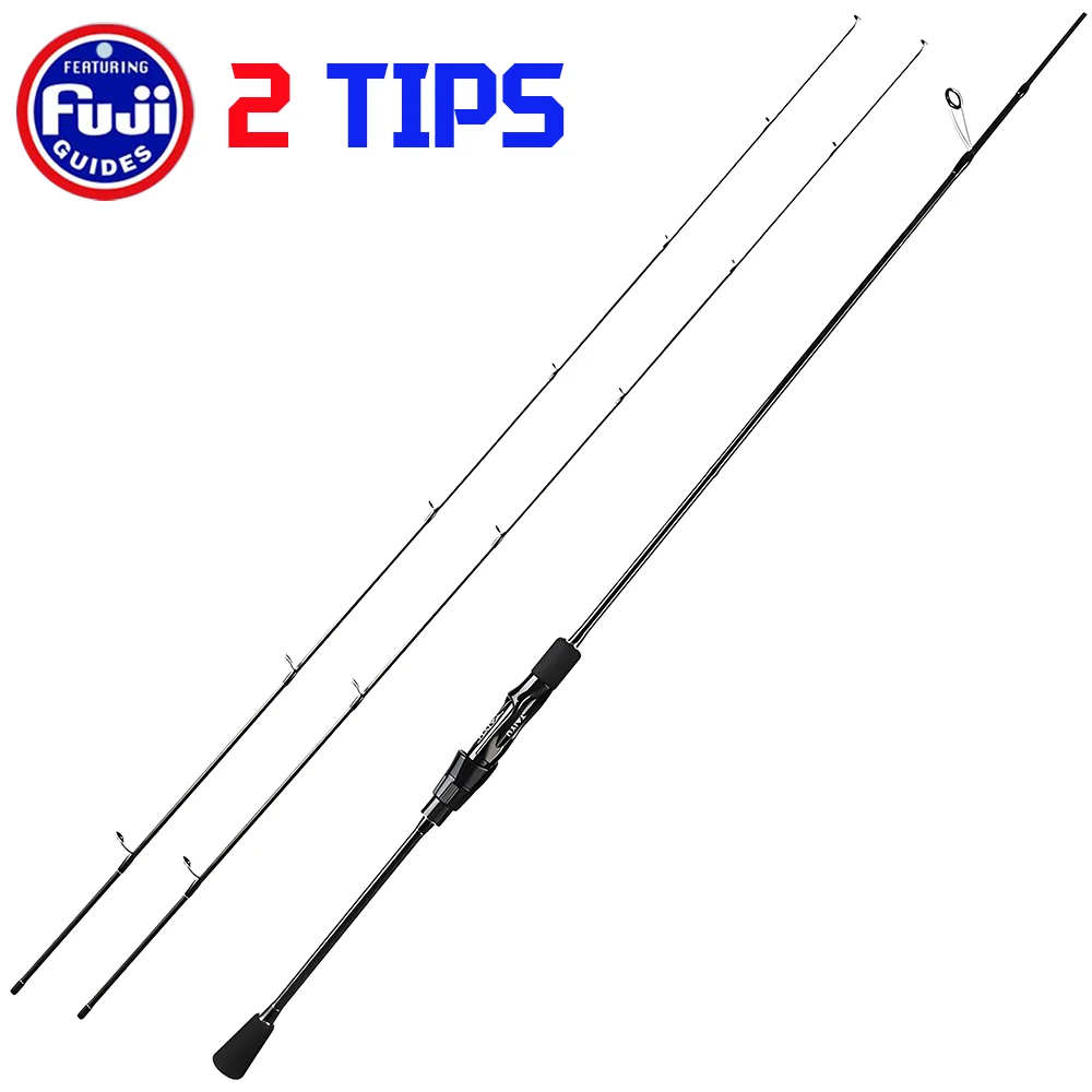 

Удочка для спиннинговой ловли FUJI с 2 кольцами-направляющими, из углеродного волокна, ультралегкая, для ловли карпа, баса, форели, маленькая удочка для наживки