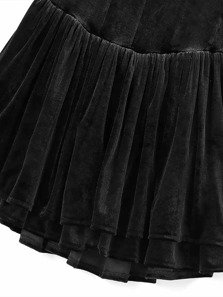 النمط الأوروبي والأمريكي الخريف والشتاء تصميم الملابس النسائية الجديدة العصرية والبسيطة فستان على طراز مشد مخملي #6