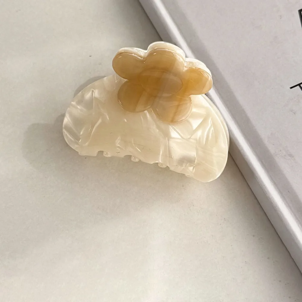 

Elegant Acetic Acid Flower Hair Claw Small Acetate French Shark Clip Trendy High Ponytail Clip Flower Hair Crab Clip