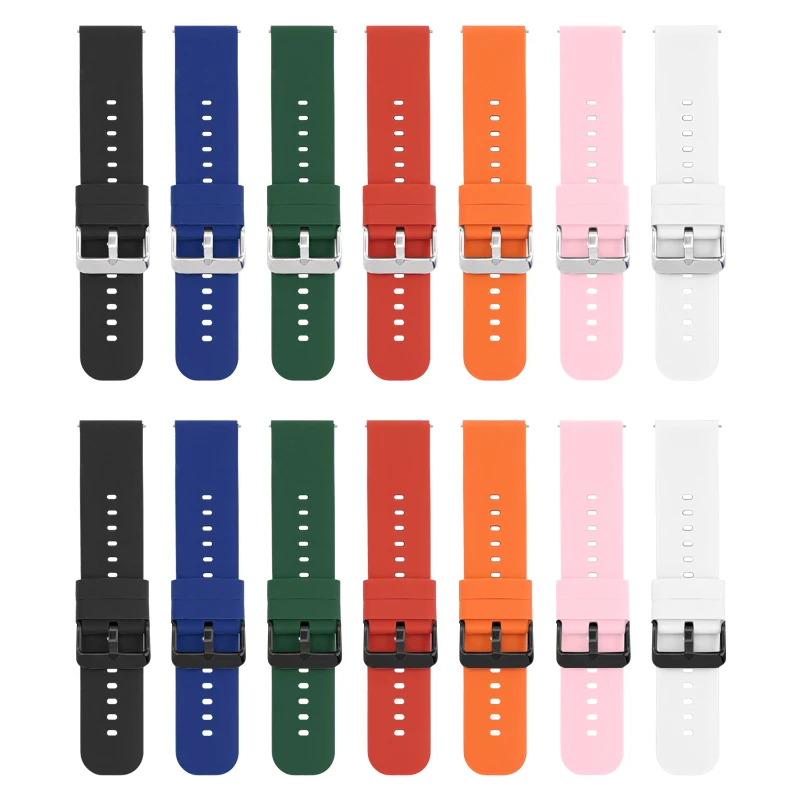 Soft Silicone Strap for Xiaomi Huawei Replacement Bracelet Sport Watchband 16/18/20/22mmfor Samsung S3 Seiko Watch Accessories