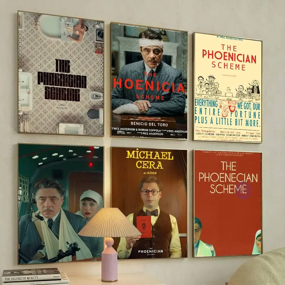 The P-Phoenician Scheme Thrilling Crime Drama Poster Art Sticky Wall Waterproof Home Living Room Bedroom Bar Aesthetic Decoratio