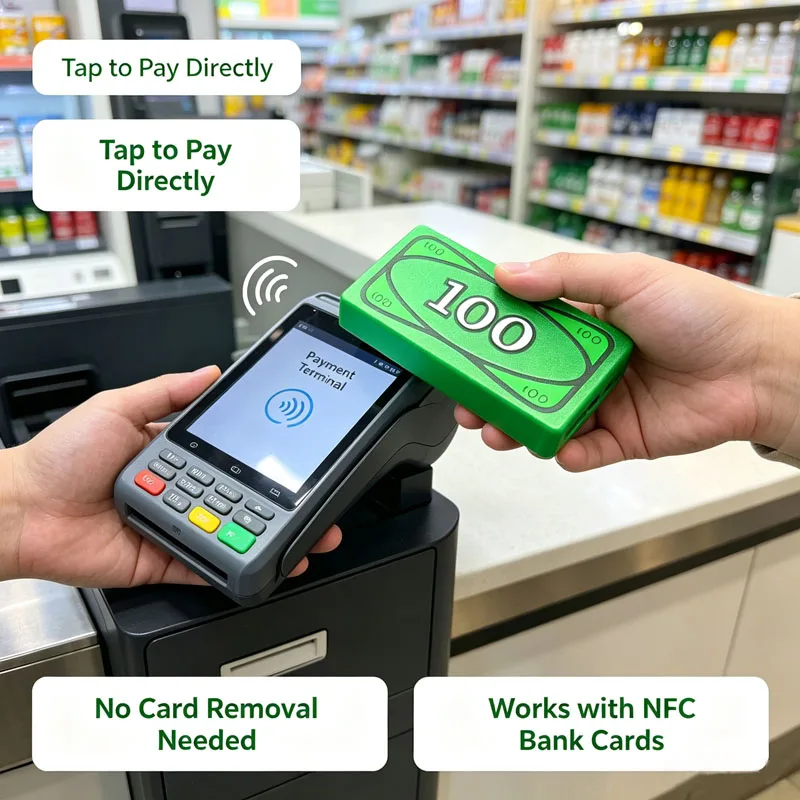 3D Printed 100 Dollar Money Card Holder Tap‑to‑Pay Contactless Credit Card Case Matte Finish Novelty Fun Wallet Creative Gift