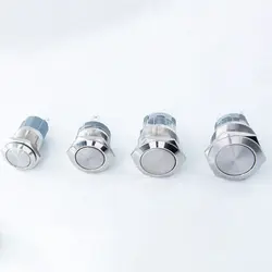 8mm 10mm metal push button switch on off power Waterproof screw Needle foot Flat extended head button 6v 12v 24v 110v 220v ip67