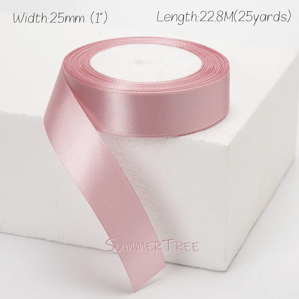 Zartrosa Seidensatinband 25 Yards 22,8 Meter 6mm 10mm 15mm 25mm 38mm 50mm Hautfarbenes Rosa für Handgemachte DIY Geschenkverpackung Dekoration – Detail 12
