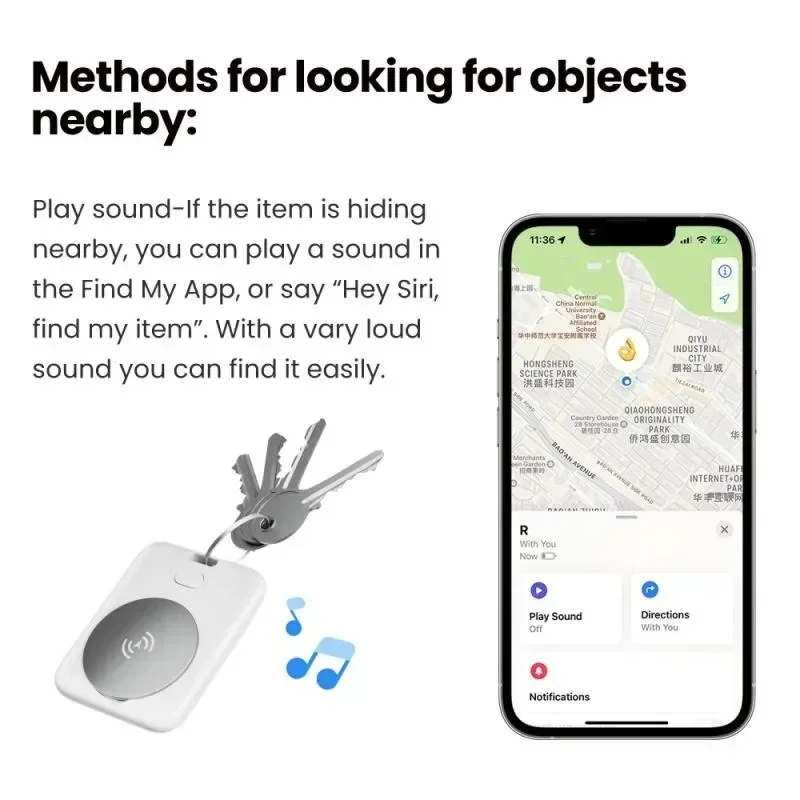 Smart Tracker Anti-lost Device Air Tag Locator 2-drożny alarm wyszukiwania dla AirTag Torba Klucze Zwierzęta Dzieci Finder Lokalizator dla Apple iOS