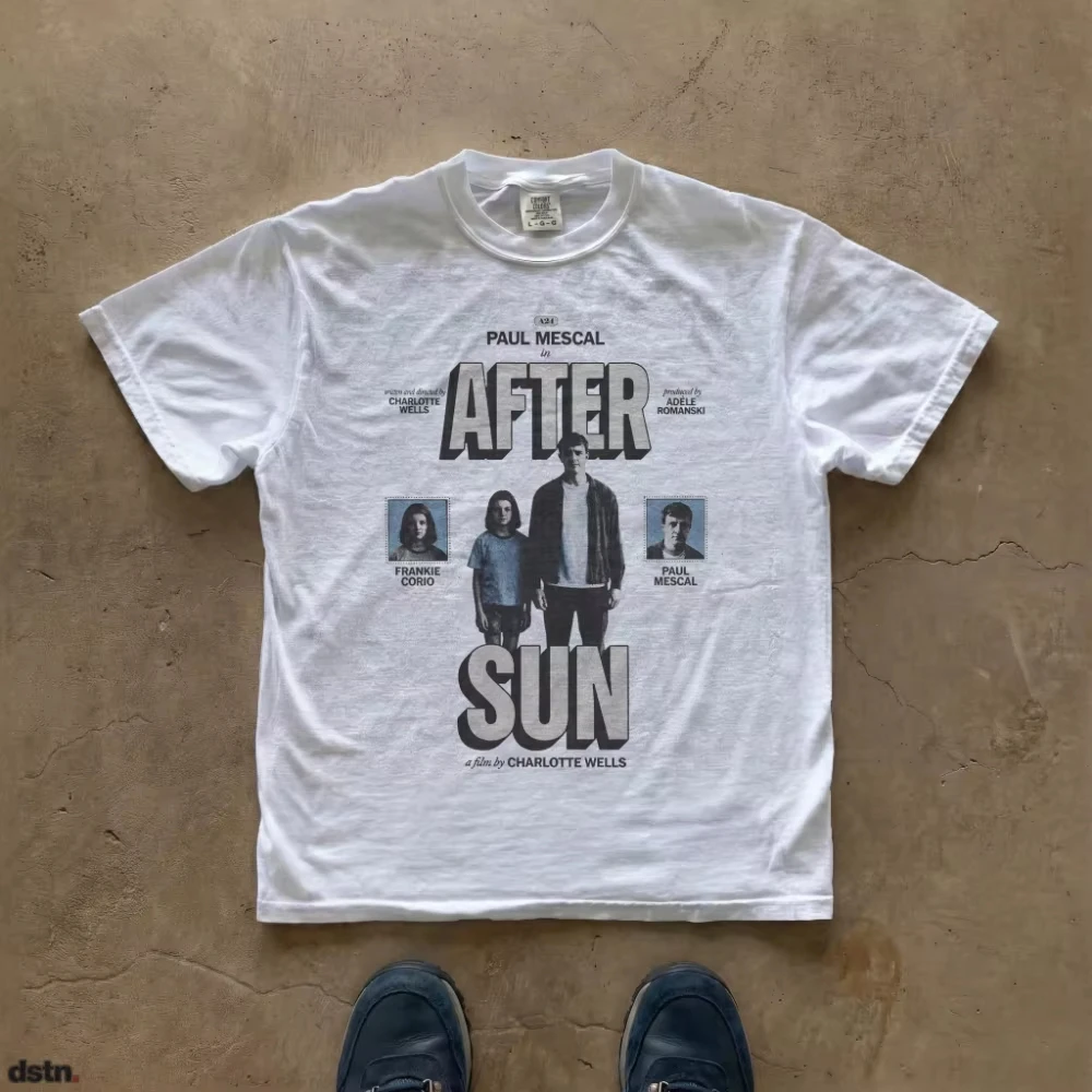 Men's Aftersun Movie Retro Poster T-shirt A24 Movie T-shirt, Suitable for Both Men and Women in All Seasons