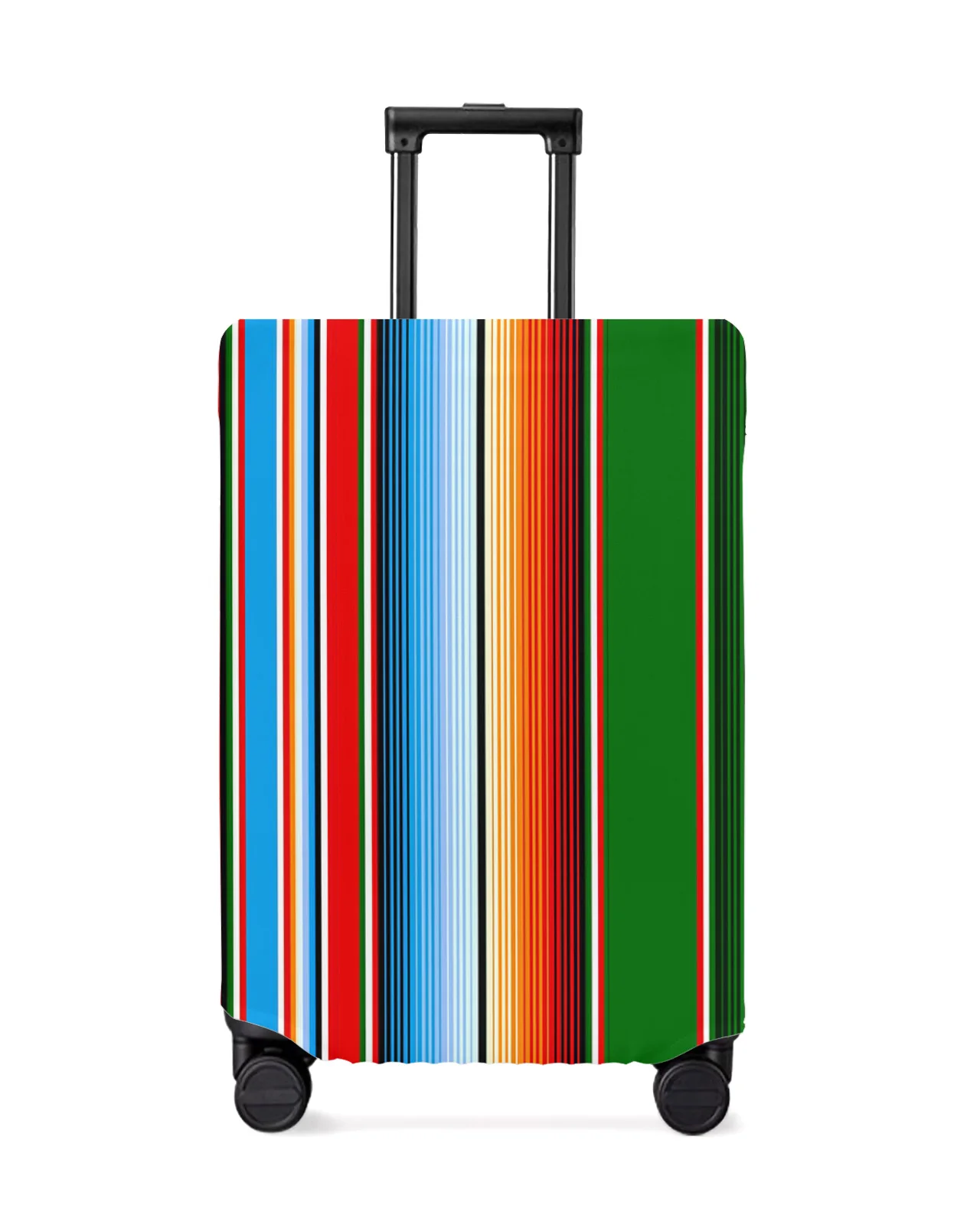 

Colorful Mexican Stripes Luggage Cover Stretch Suitcase Protector Baggage Dust Case Cover for 18-32 Inch Travel Suitcase Case