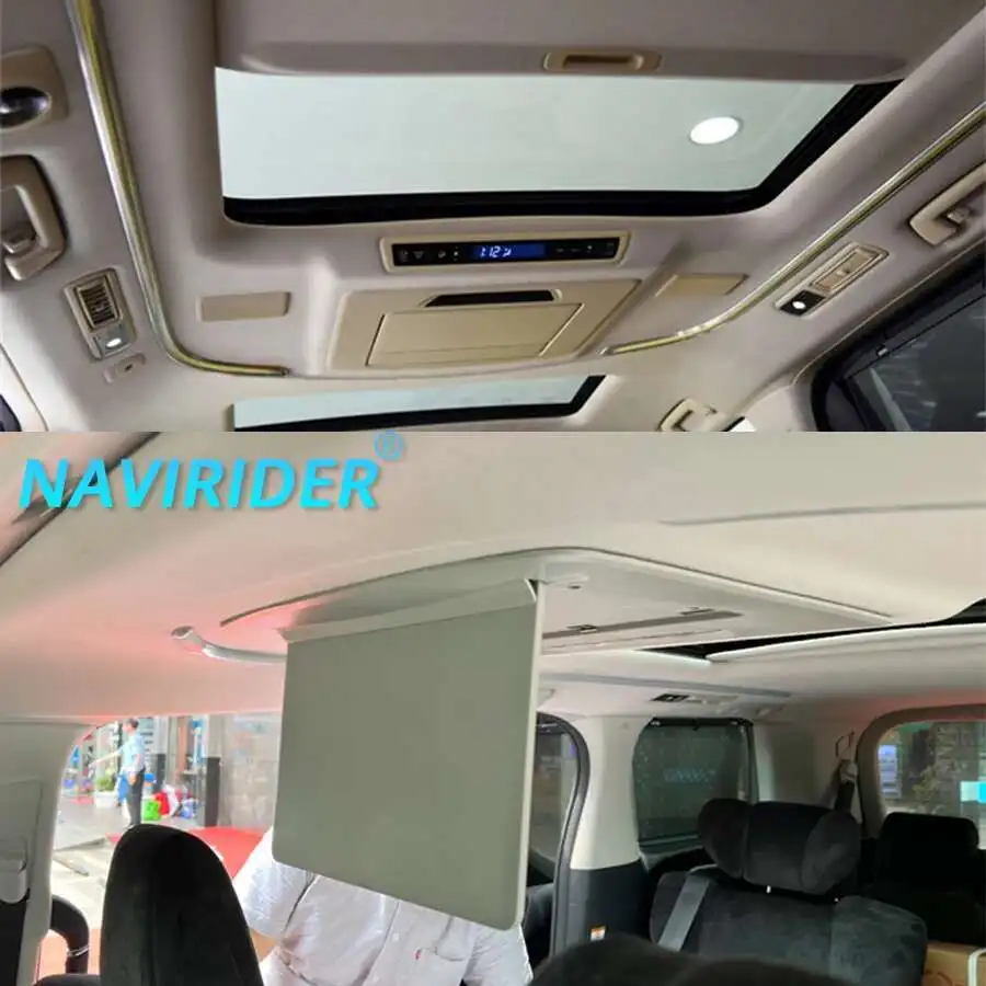 شاشة سقف سقف 13.3 بوصة/15.6 بوصة لسيارة Toyota Alphard 20 Alphard 30 Vellfire 2008-2024 مشغل فيديو متعدد الوسائط MP5 خاص