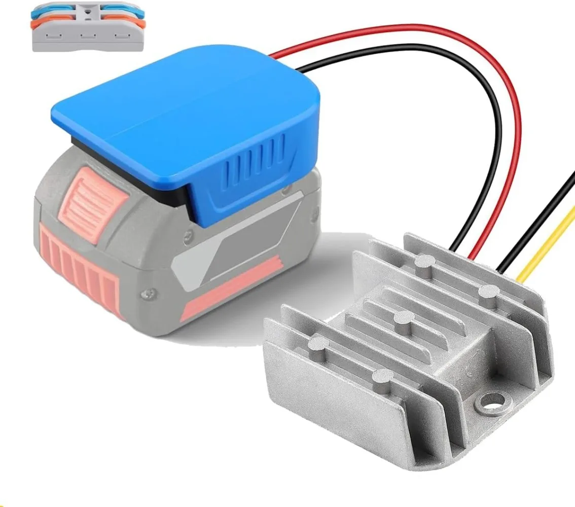DC 18V to 12V Step Down Converter for Bosch 18V GBA Series Battery Adapter for Power Wheel for Golf Rc Car Truck Light 10A 120W