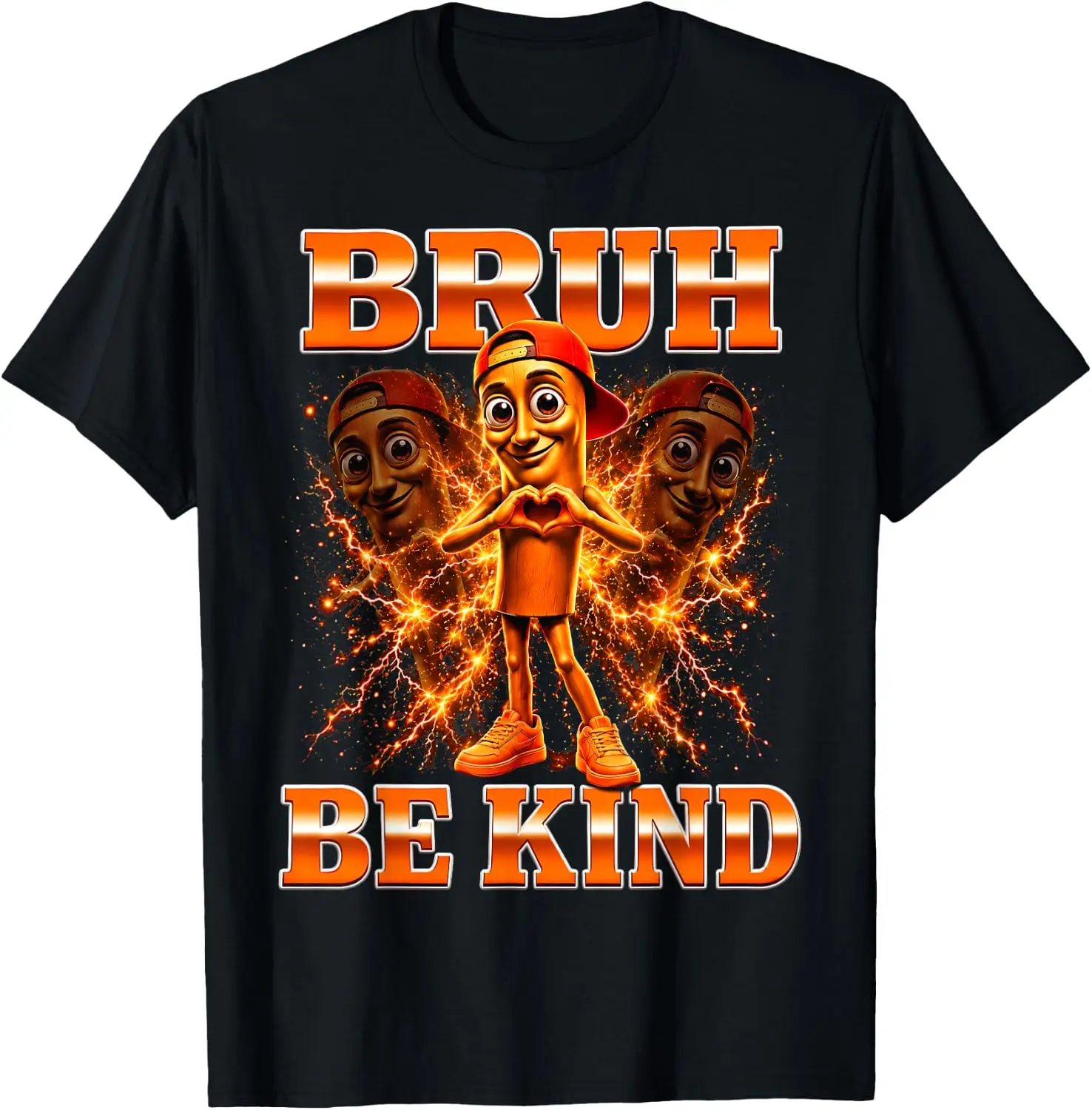 Tung Sahur Bruh Be Kind Unity Day Orange Teachers T-Shirt Halloween Loose-Fit Pure Cotton Short-Sleeve Top – Stylish, Breathable, Plus-Size – Christmas Gift