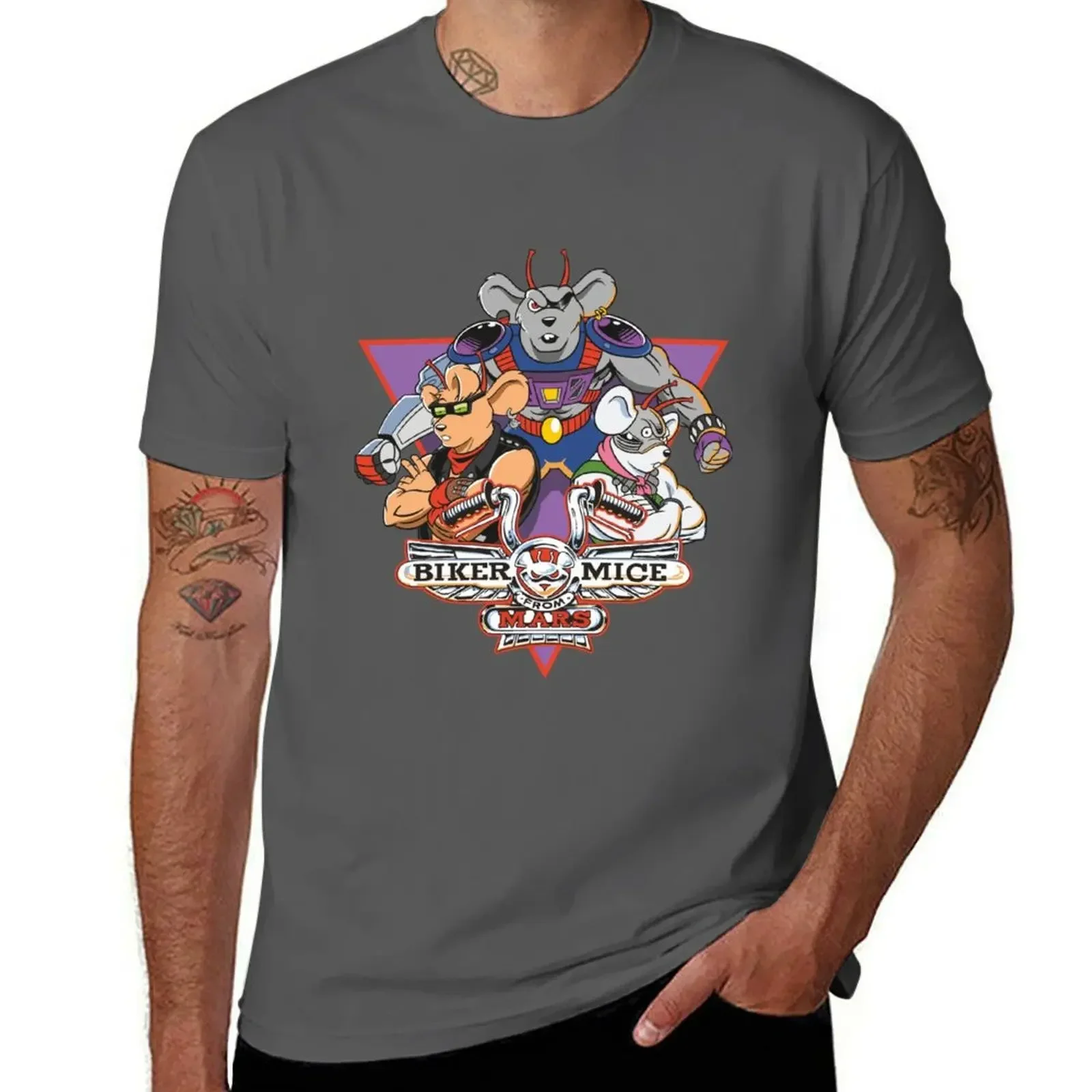 Unique Biker T Shirt 100% Cotton Tee Biker Mice From Mars Bikermice Streetsharks Street Sharks USA Size Heavyweight Fashion Man