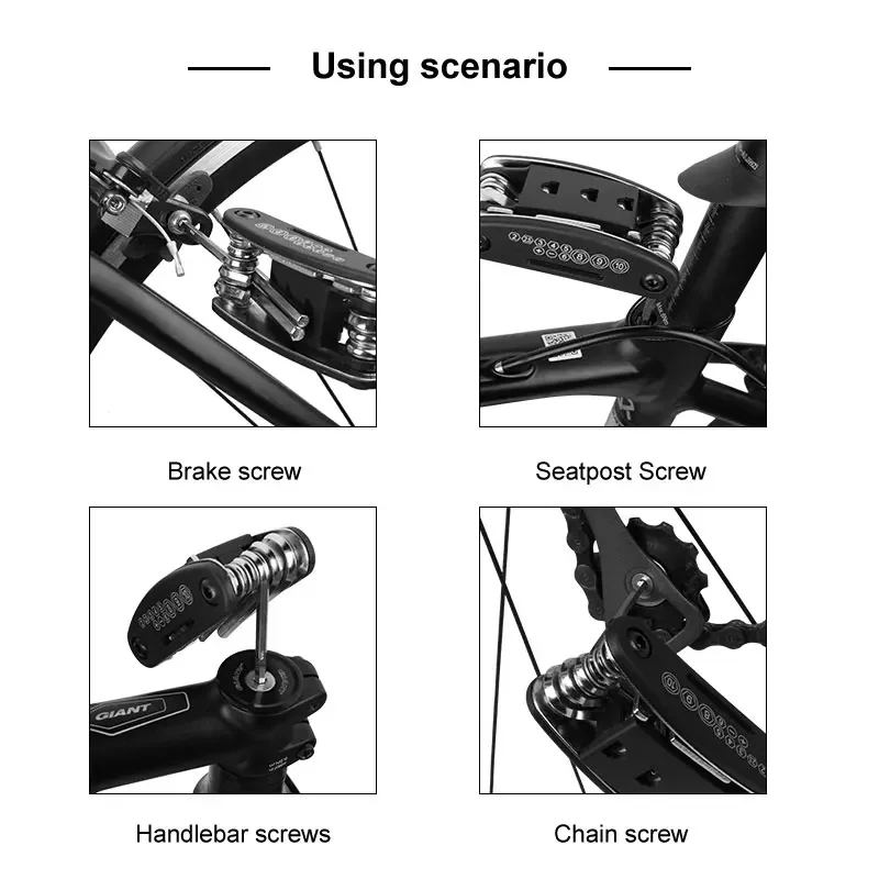 16 in 1 Multipurpose Bike Repair Tool Kits Bicycle Multi Tool Screwdriver Tire Levers Hex Spoke Wrench Folding Repair Tools