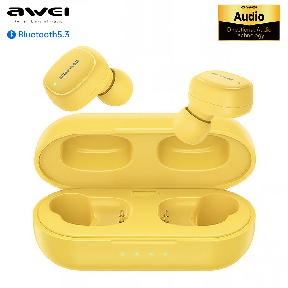 

AWEI T13 Pro Беспроводные наушники-вкладыши Bluetooth V5.1 Наушники-вкладыши с басами Наушники-вкладыши TWS с микрофоном HD Call HiFi Stereo Gaming Headset Driver 8 мм