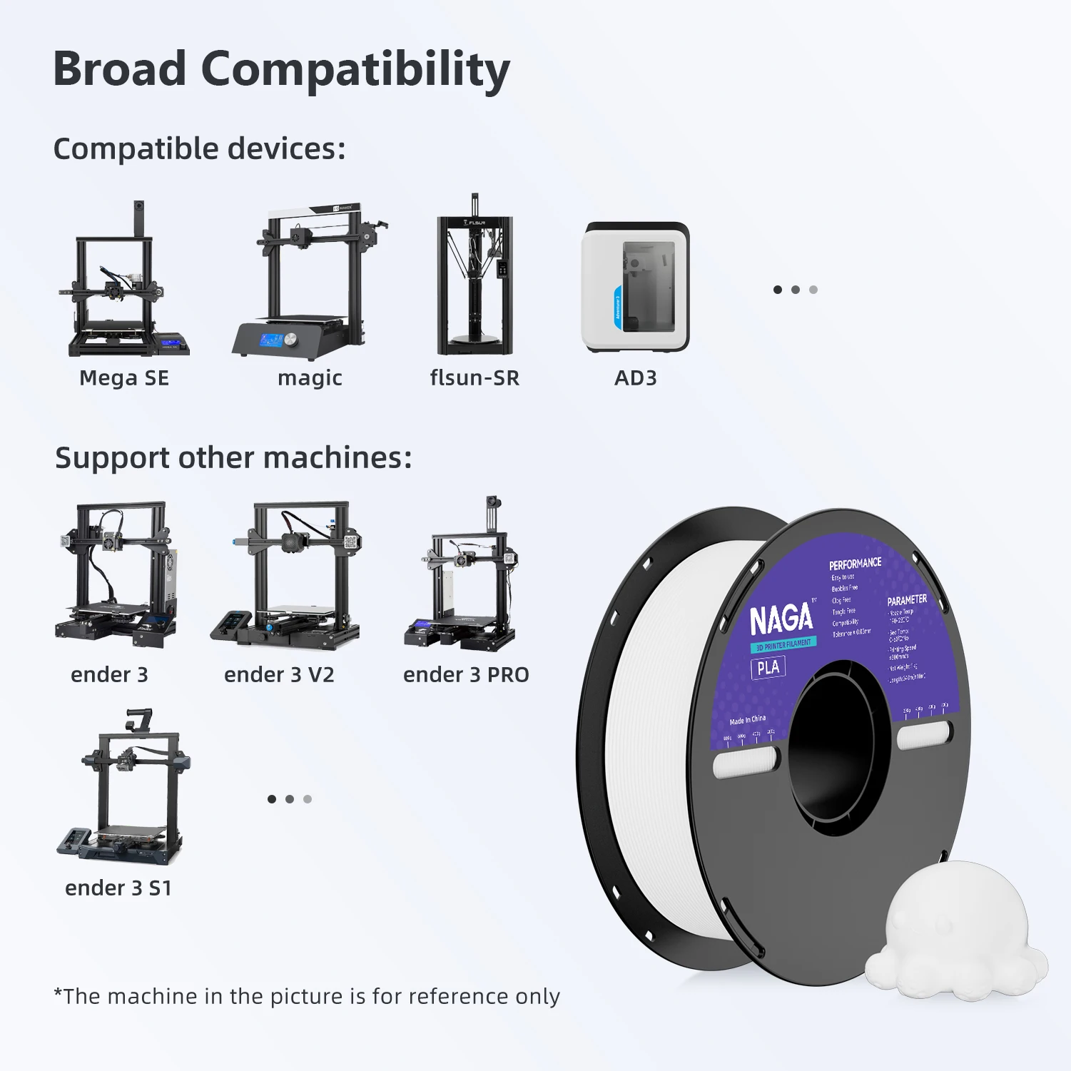 3D Printer Filament PLA 1KG,3D Printers Multiple Color Neat Winding No Tangling,Dimensional Accuracy+/-0.03mm Printing Material.