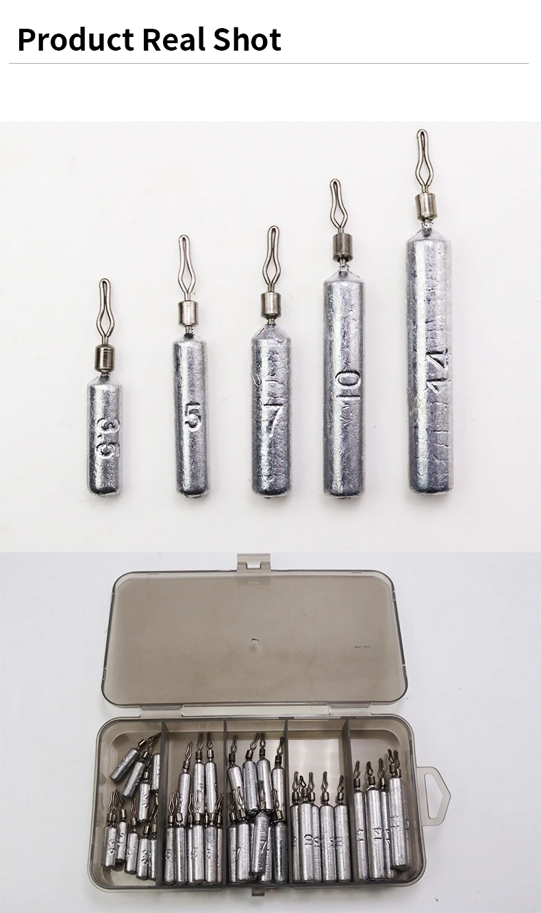 ZYZ 40 Stück/Box Angelblei-Set 3,5g 5g 7g 10g 14g Anhänger Anti-Häng-System für Meer- oder Süßwasser Drop-Shot Angelzubehör – Detail 6