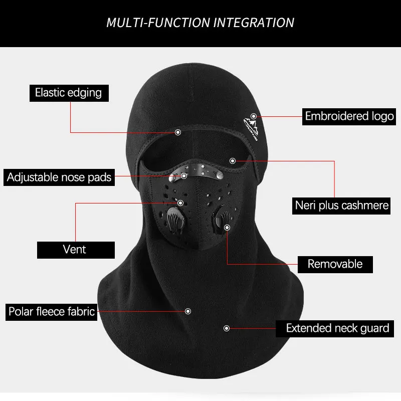 Windproof Anti-dust Full Face Mask Motorcycles Riding Mask Outdoor Warm Mask Suitable For Skiing Snowboarding Winter Sports