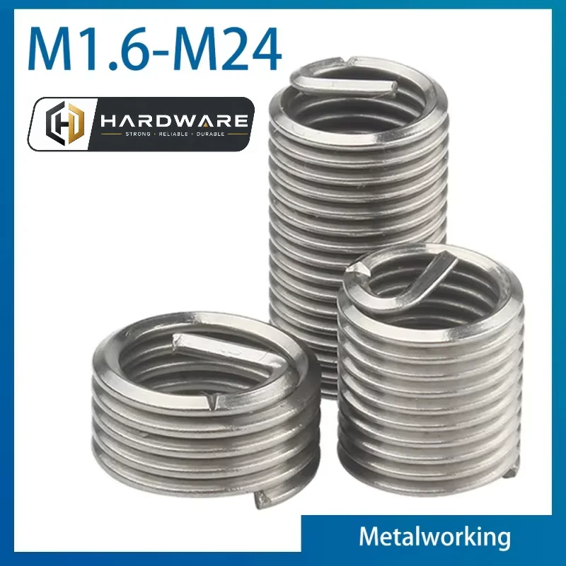 M1.6 M2 M2.5 M3.5 M4 M5 M6 M8~ M24 Stainless Steel Coiled Wire Helical Screw Bushing Sleeve Set Thread Inserts Thread Repair Kit
