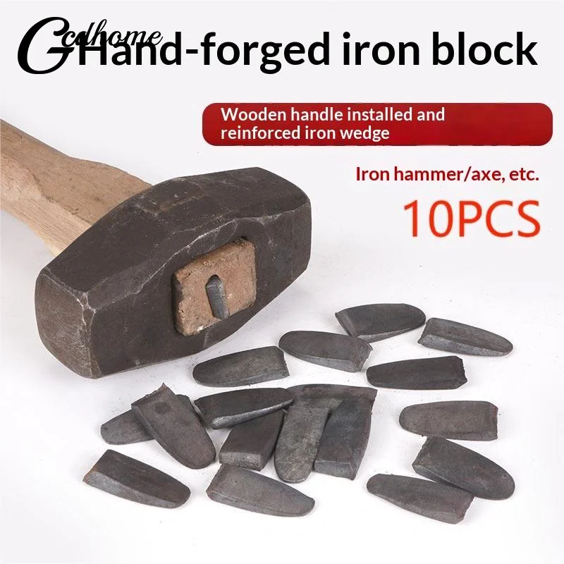 10 Pcs Heavy Duty Iron Pad Forged Wedge For Ax Hammer Handle Fixing Farm Tool Hardware Accessory