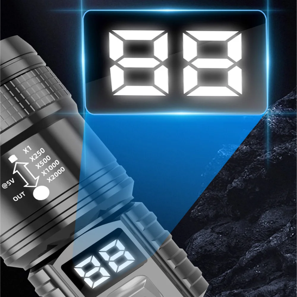Powerful LED Flashlight USB Rechargeable Torch Light Flashlight Lantern Hand Lamp For Camping Lantern image 5
