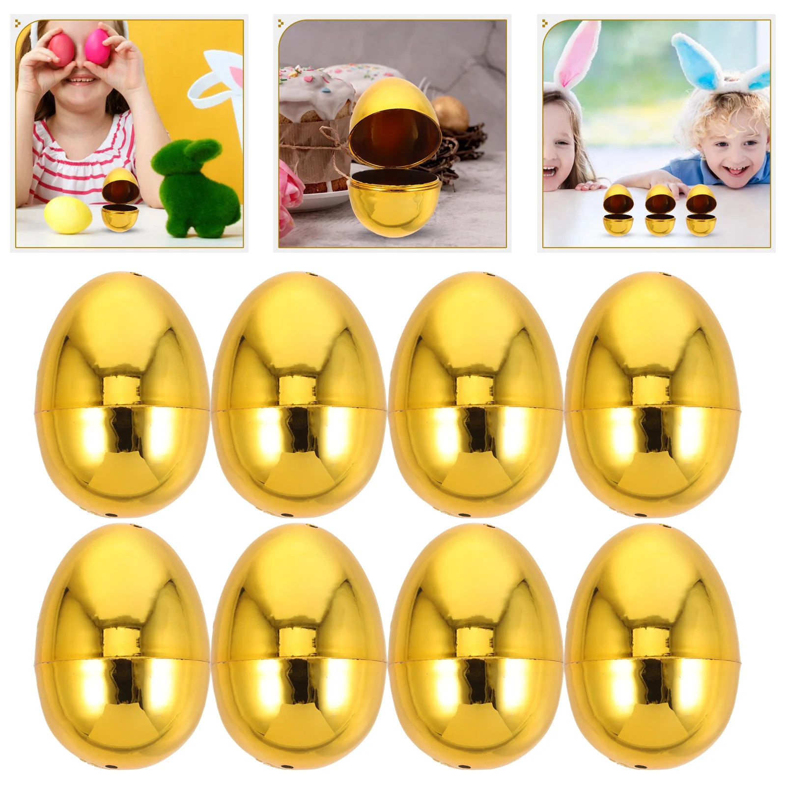

12 Pcs Easter Eggs Color Plastic Eggshell Home Party Easter Decor Candy Gift Packing BoxPlastic Empty Eggs Prop Supplies