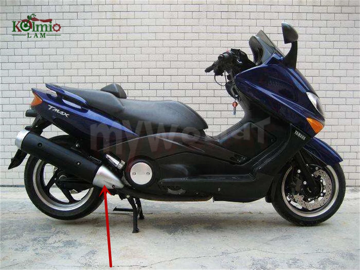 Passend für YAMAHA TMAX500 2001 - 2005 Motorrad-Auspuffrohrabdeckung, Schalldämpfer-Frontabdeckung TMAX 500 2002 2003 2004 01 02 03 04 05 – Detail 3