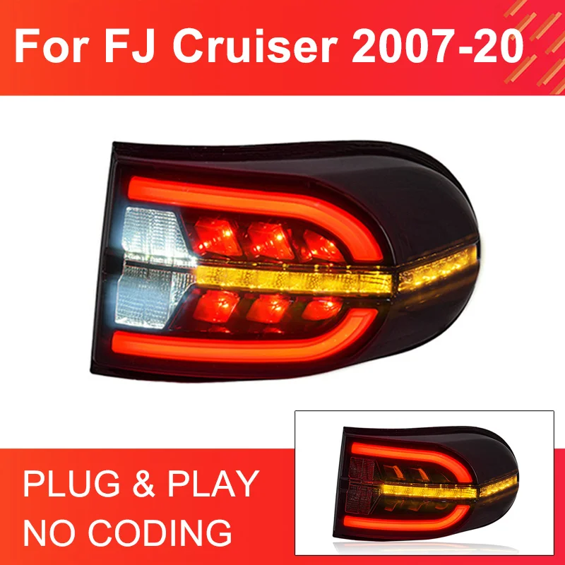 

1 Pair LED Tail Lights Assembly for FJ Cruiser 2007-2020 Tail Lamps Plug and Play with LED Dynamic Turning Rear Tail light