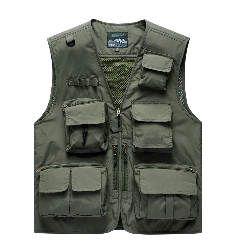 S-7XL Multi-pocket Vest Military Tactical Jackets Sleeveless Outdoor Photography Cargo Waistcoat Sports Fishing Men\'s Clothing