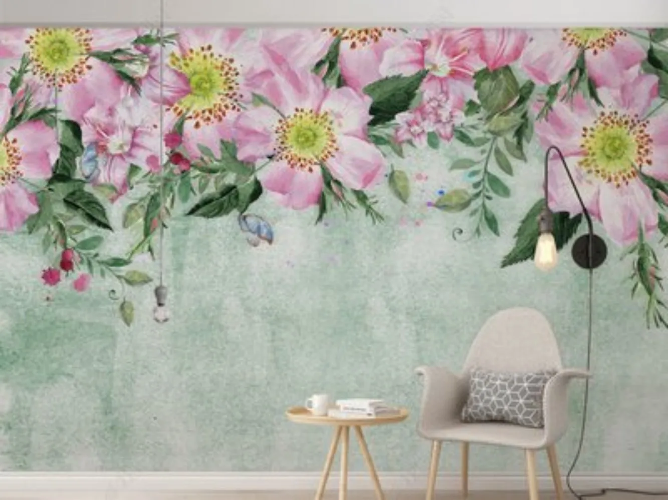 300506--Romantic Floral Hand Paint By Numbers Home Decoration Art