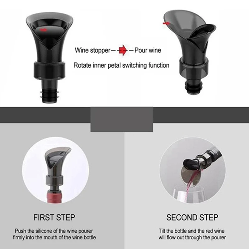 Wine Pourer Fast Wine Decanter Red Wine Preservation Stopper Bottle Stoppers Bar Tools Petal Shape Dispenser Easy To Use image 4