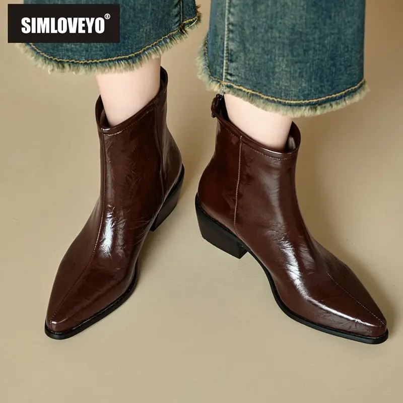 

SIMLOVEYO 2025 Зимние женские сапоги до колена с квадратным носком, уникальные туфли на каблуке 9 см, без шнуровки с пряжкой на ремне, большой размер 46 47 48 Black Bota