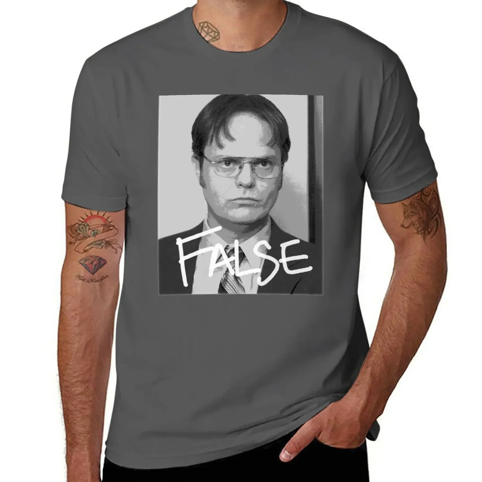 Dwight Schrute: False T-Shirt hippie clothes oversizeds Aesthetic clothing mens graphic t-shirts pack