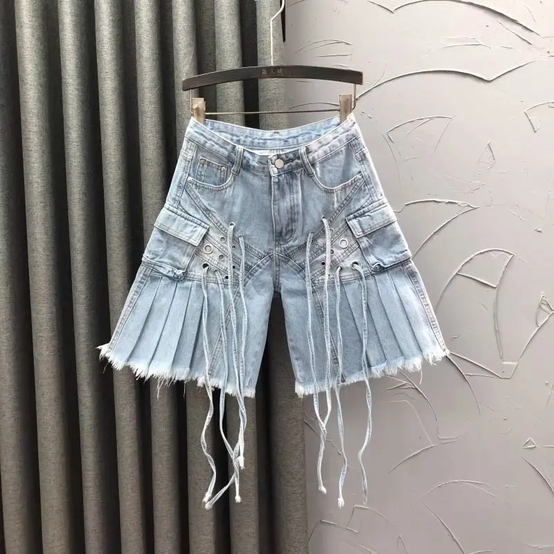 

Короткие джинсы в американском стиле ретро, женские повседневные стримеры, рваные сексуальные с низкой талией, винтажные лоскутные джинсы на молнии, летние облегающие сексуальные 2026