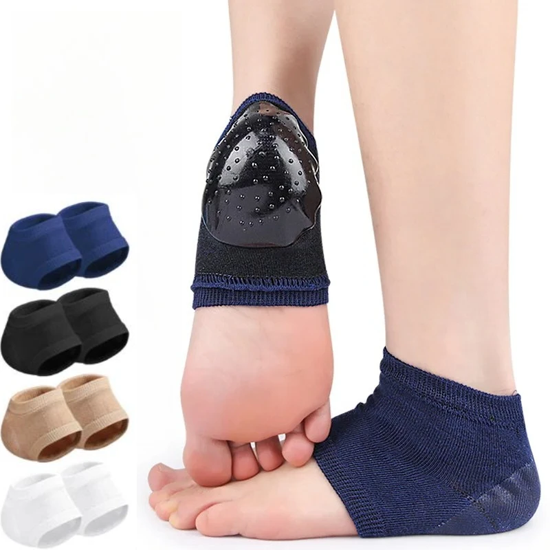 1/4 pairs women men Socks Feet Pads Heels Heel Gel Protective Shock-absorbing Insoles Feet Care Skin  Anti-cracked Foot Sock