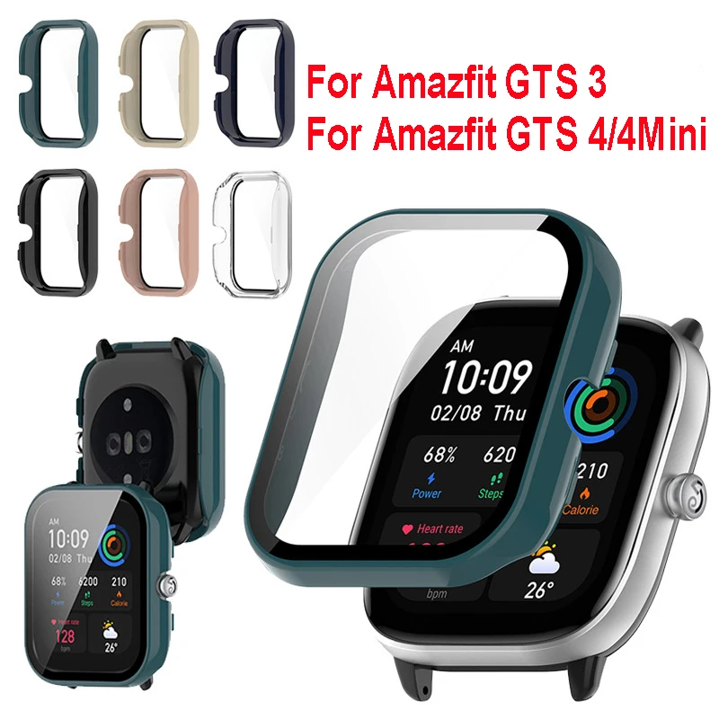 Tempered Glass+Watch Case For Amazfit GTS 4 GTS4 Mini Screen Protector Cover Bumper For Huami Amazfit GTS 3 Cases Accessories