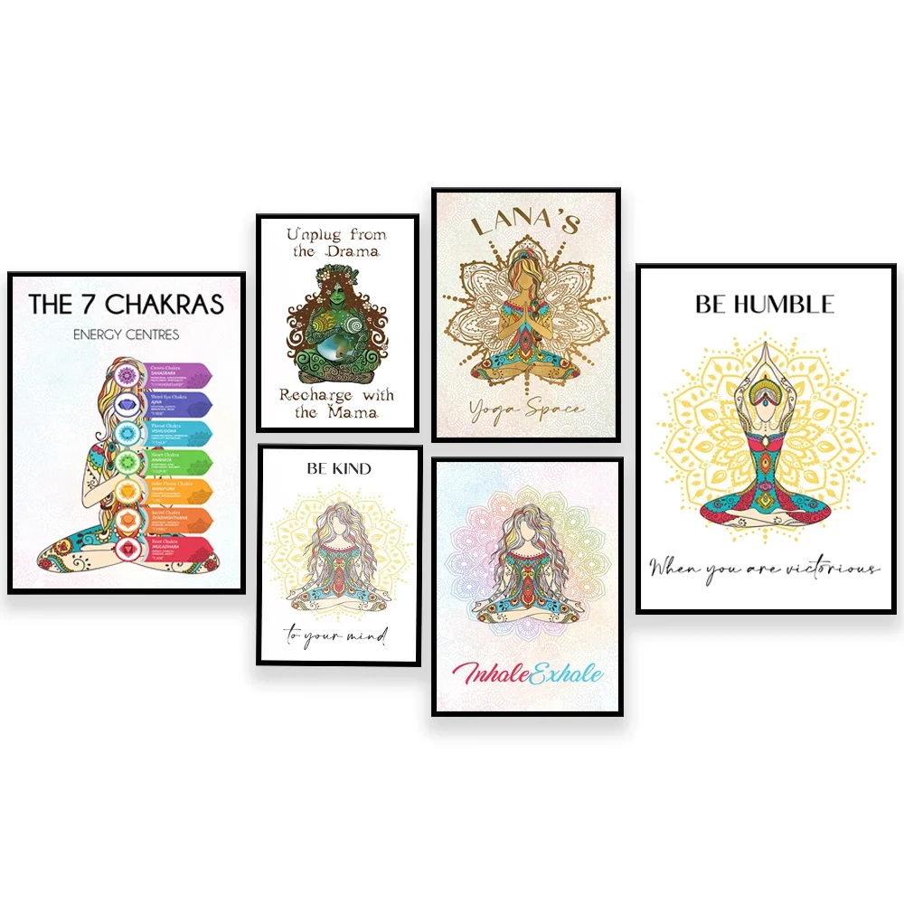 Yoga poster, chakra art, spiritual, reiki, meditation, inspirational quotes, mother earth print, yoga studio decor