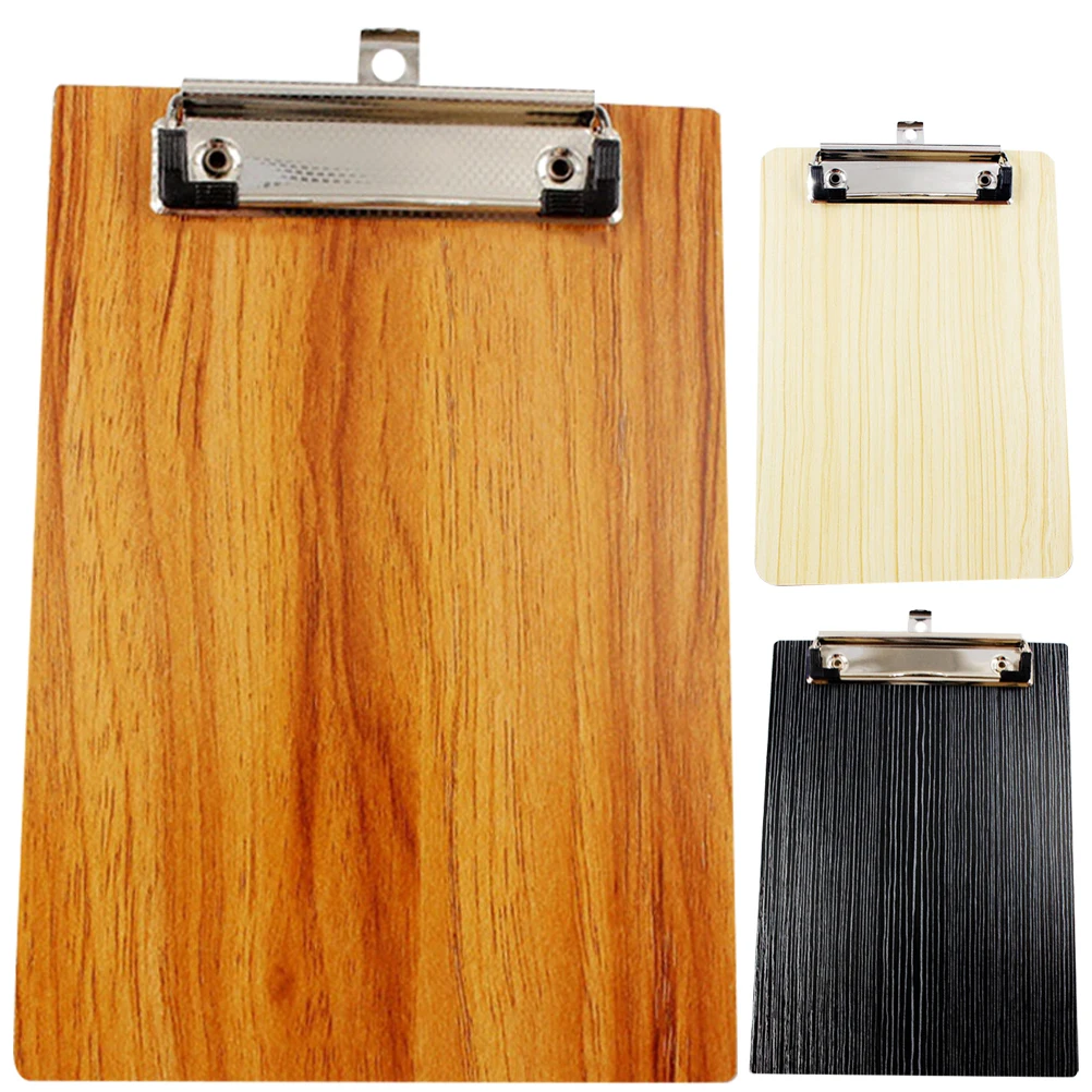 

3pcs Wooden Writing Board Clip Clipboard A4 Size Thick Board Multi Purpose Home Office School Use File Clip Students