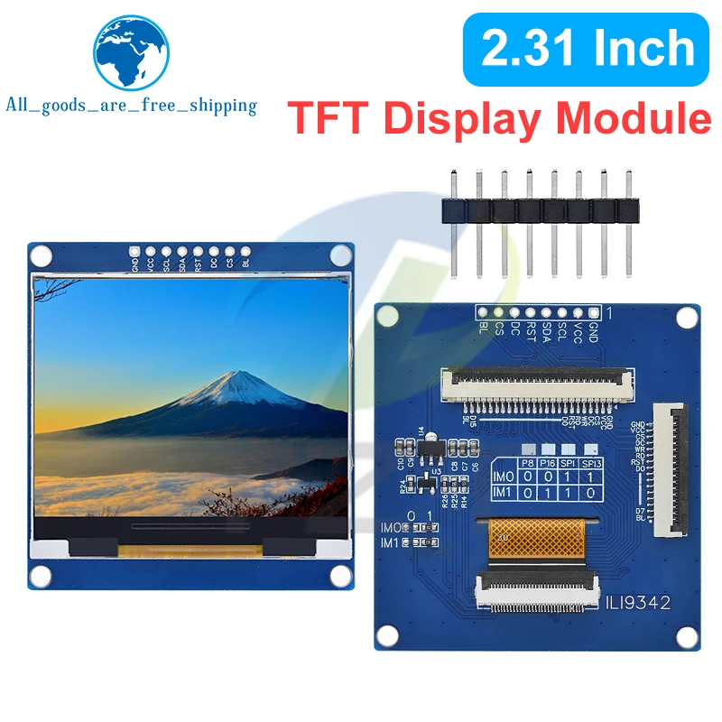 

2,31 дюймовый 8PIN SPI 262K цветной TFT ЖК-дисплей экран модуль ILI9342 контроллер 320*240 (RGB) для Arduino