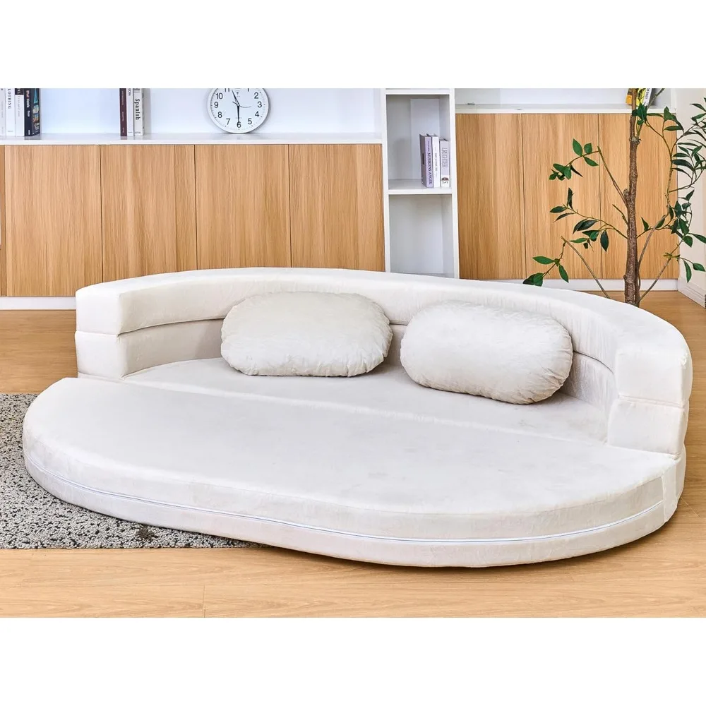 Convertible 3-in-1 Sofa Bed with Pillow, Memory Foam Bean Bag, Adult Playroom Couch
