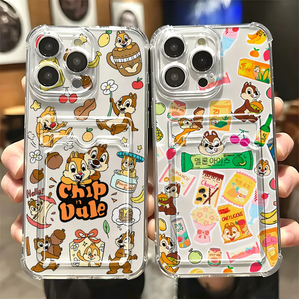 Funny Cute Chips 'n' Dales Card Hold Case For Samsung Galaxy A17 A07 A56 A36 A26 A55 A35 A24 A14 A54 A15 A25 A34 A23 4G 5G Cover