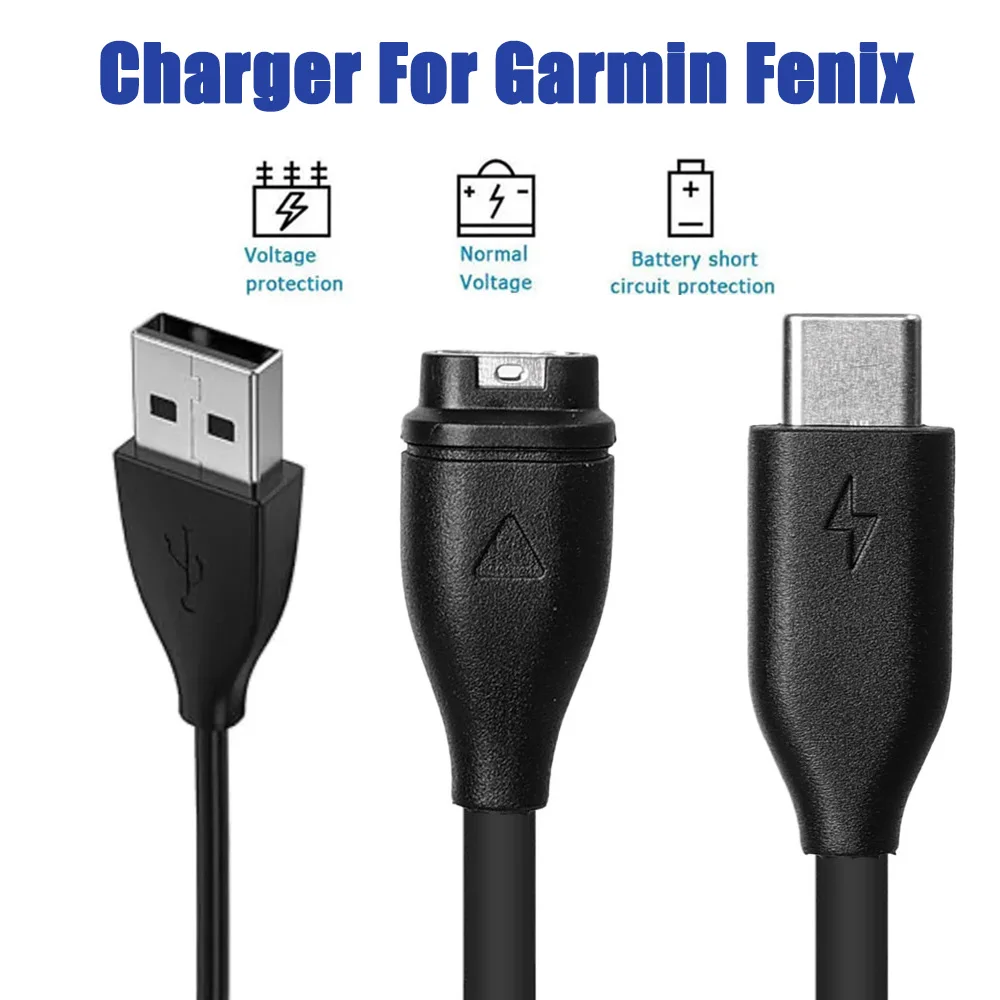 For Garmin Fenix 8 5 5S 5X Plus 6 6S 6X Pro 7 7S 7X Instinct E 3 2 1 2S 2X Charger Smartwatch Charger Cable Replacement Charger