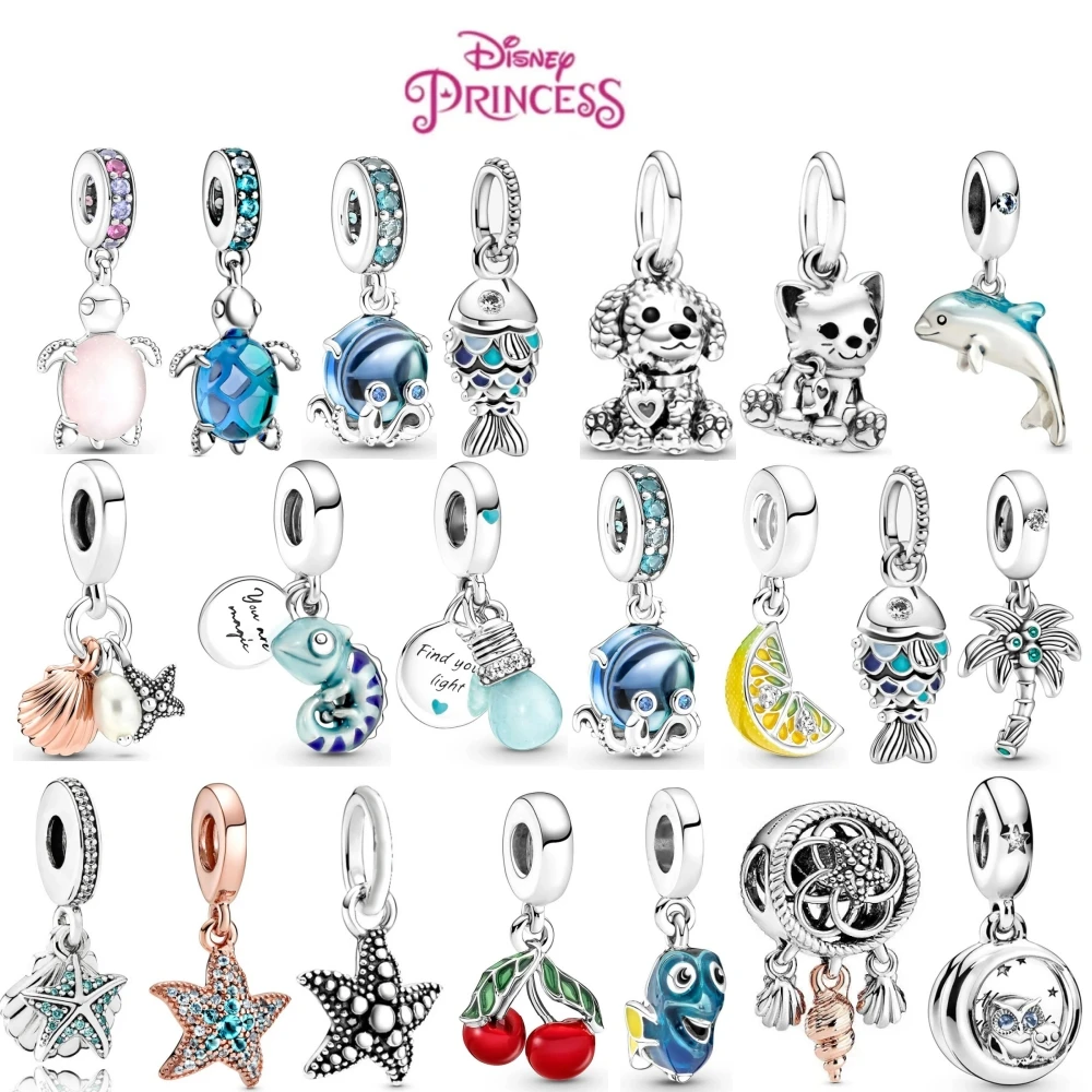 Hot Selling New Disney Glass Pink Turtle Fashion Bead Pendant Fit Pandora Bracelet Necklace Charm Jewelry Gift