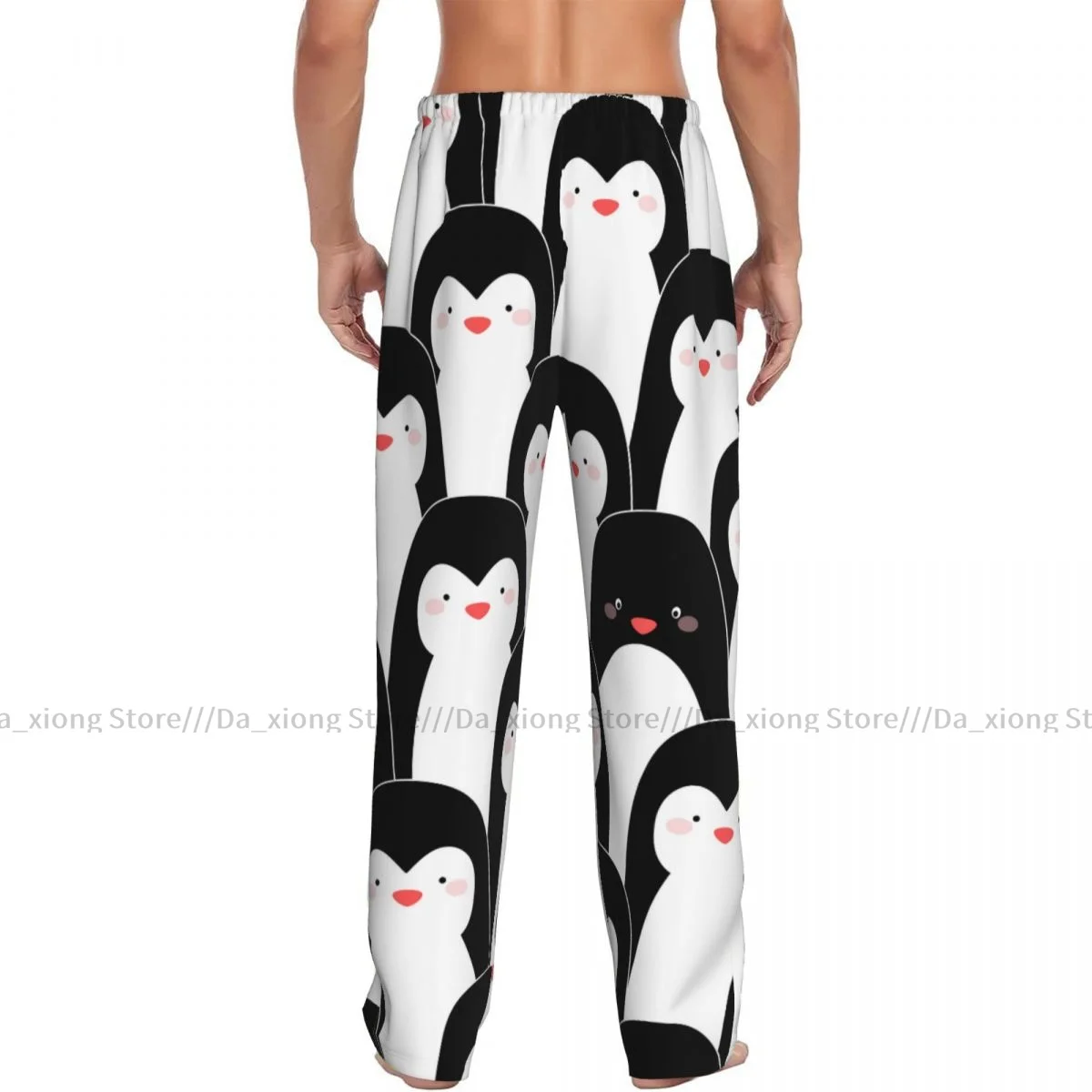 Men\'s Sleepwear Loose Sleep Pants Pajamas Cute Penguins Long Lounge Bottoms Casual Homewear