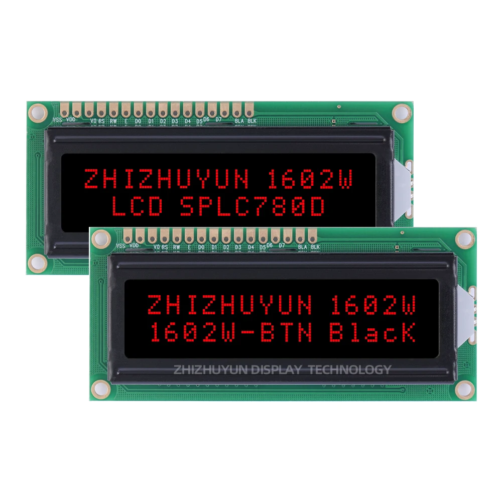 1602W LCD Display Screen BTN Black Film Green Text Multiple Word Libraries LCD Module Controller SPLC780D