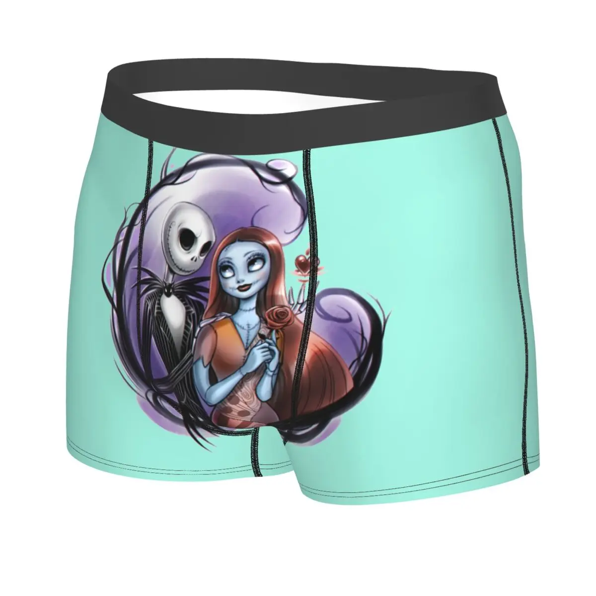 مخصص هالوين الجمجمة جاك سالي الملابس الداخلية الرجال مثير طباعة مخصصة تيم بيرتون عيد الميلاد فيلم الرعب سراويل بوكسر سراويل #2