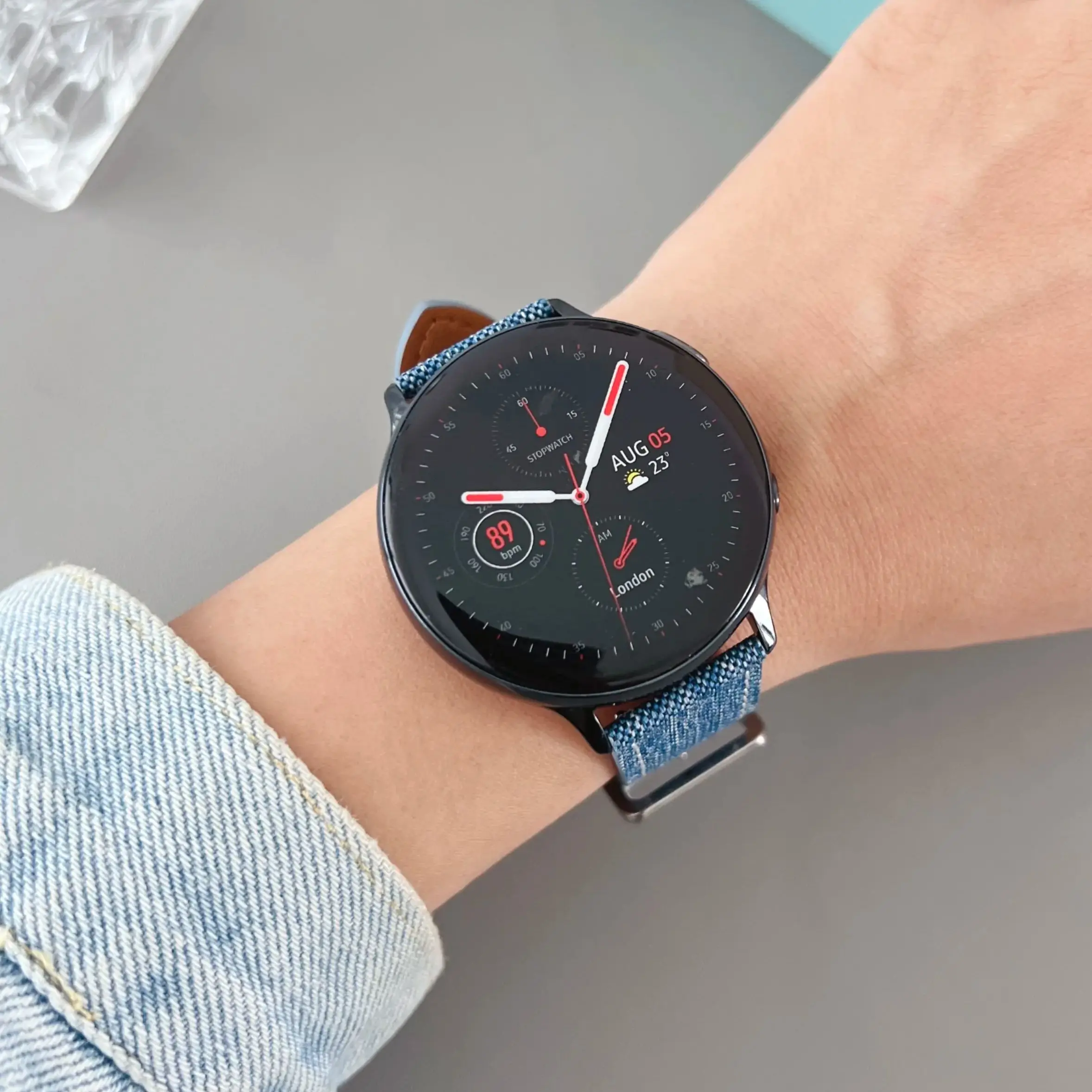 20mm Strap For Samsung Galaxy Watch 3 41MM Bracelet 20mm For Huawei Watch GT2 42mm Nylon Denim Strap For Huami amazfit GTR 42MM