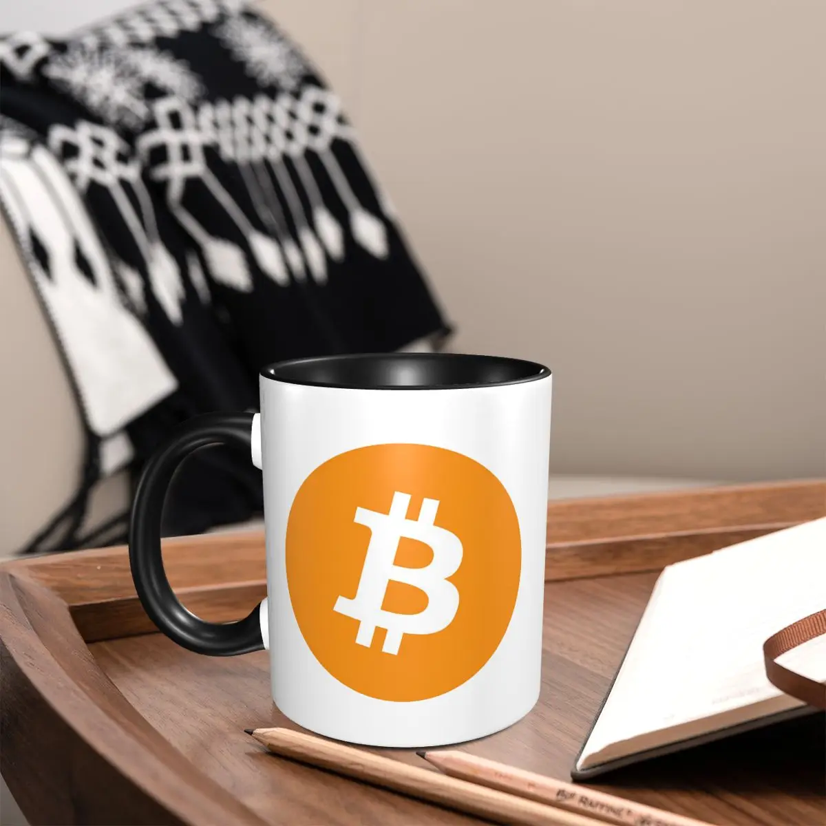 Bitcoin Logo Mug Funny Ceramic Coffee Cups Tea Mugs Milk Cup Drinkware Gift for Woman Man