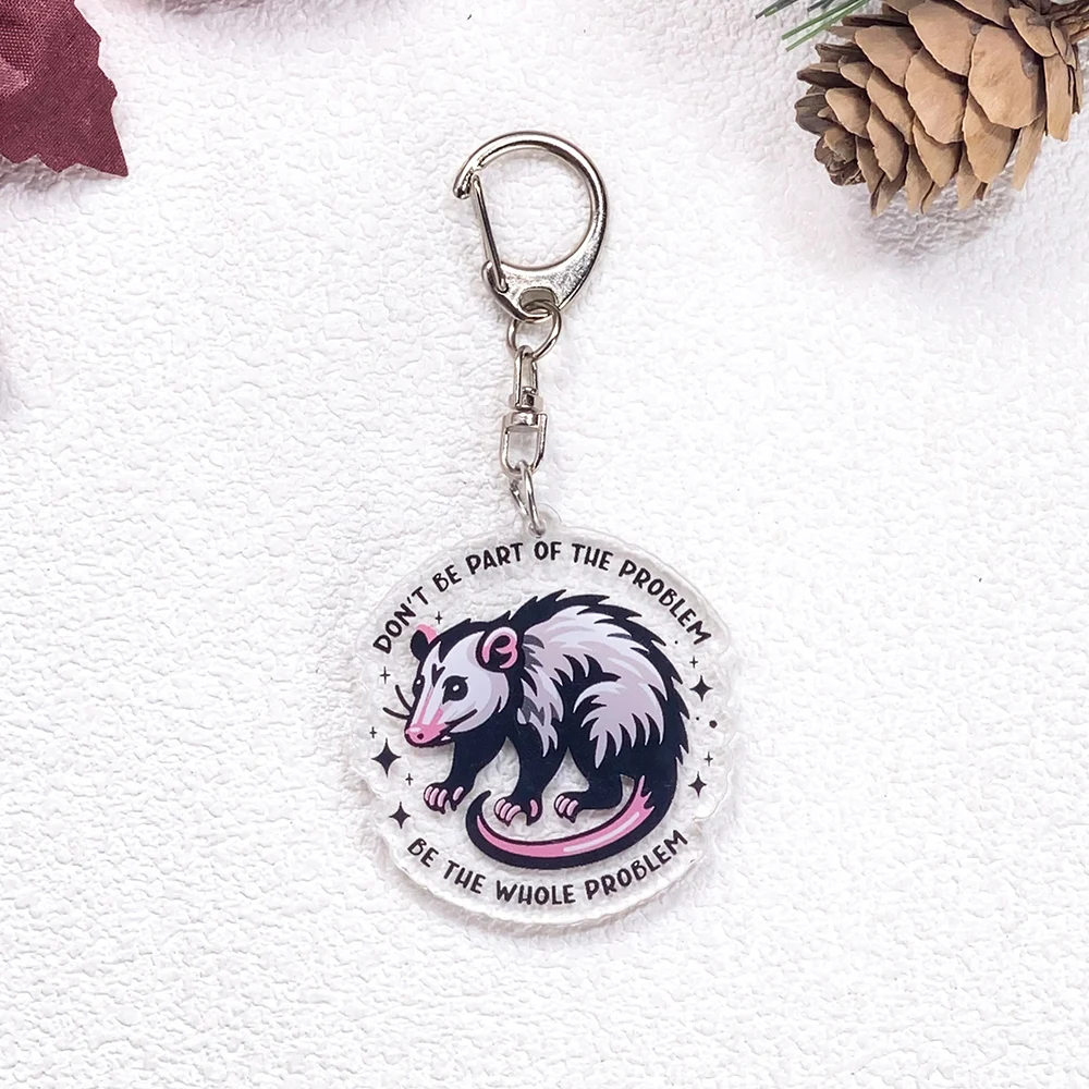 11 Stück Opossum Didelphidae Zitate Schlüsselanhänger Zubehör Acryl Niedliche Charms Anhänger für Tasche Lustiger Schlüsselhalter Rucksack Dekoration – Detail 11
