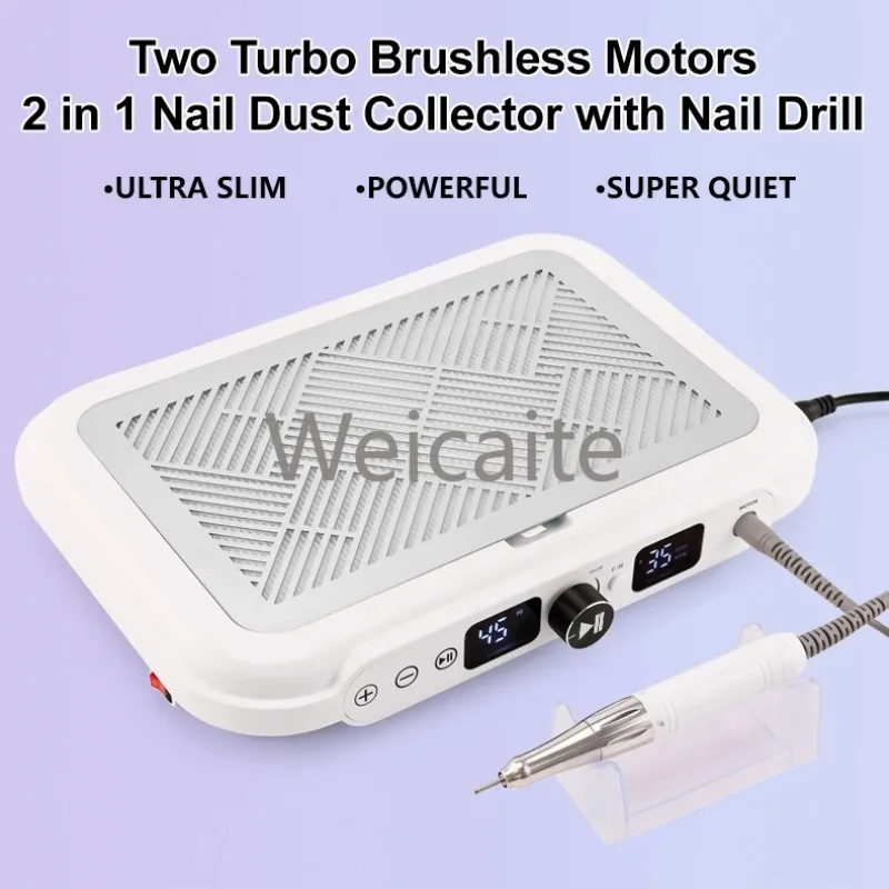 Combination Coreless Motor Nail Drill with 170 Watt Nail Dust Collector and 4500 Rpm Nail Art Kit
