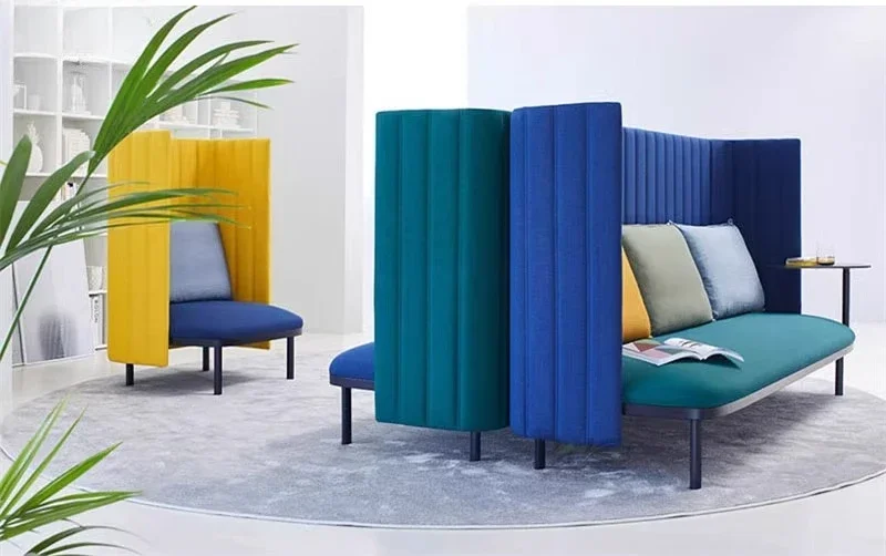 Double business office meeting guest area modern public leisure hoarding sofa